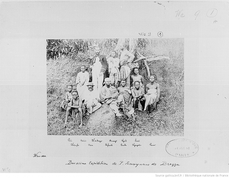 IFN-7702008. Bibliotheque nationale de France. 5 phot. de personnages de l'expédition de P. Savorgnan de Brazza au Gabon en 1880, par Francis W. Joaque, phot. au Gabon, les personnages étant identifiés de la main de Brazza. Don 1881, par Brazza (?). See also NMVW collection, RV-A45-21