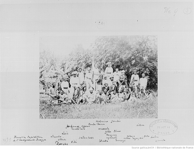 IFN-7702008. Bibliotheque nationale de France. 5 phot. de personnages de l'expédition de P. Savorgnan de Brazza au Gabon en 1880, par Francis W. Joaque, phot. au Gabon, les personnages étant identifiés de la main de Brazza. Don 1881, par Brazza