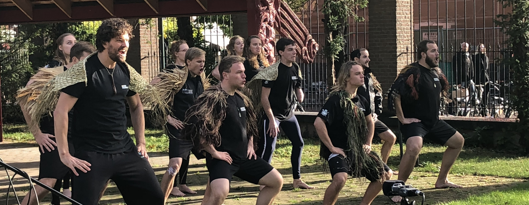 Image showing a production still from the filming of ‘Going Native’ featuring Njord Student Rowing Club at Museum Volkenkunde, Leiden the Netherlands. 