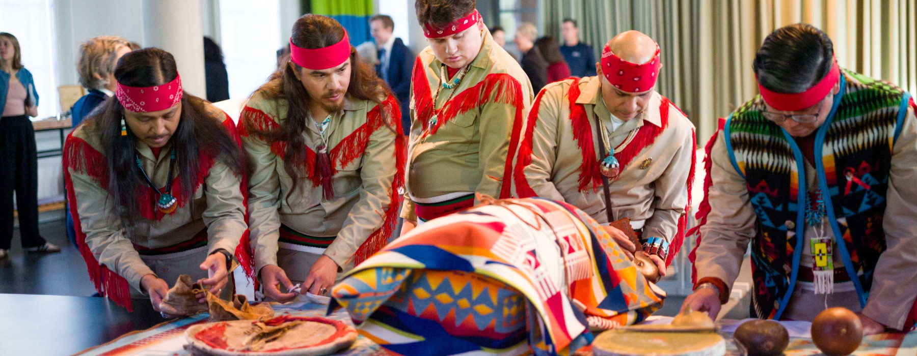 Restitution ceremony with Ysleta del sur Pueblo (United States) in Wereldmuseum Leiden, 2025. Photo: Boudewijn Bollmann