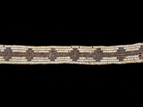 Wampum belt; Northeastern North America; 18th century Shell, leather; 116 x 8 cm. RMV 364-1; purchased from dealer Charles Jamrach, London, 1883